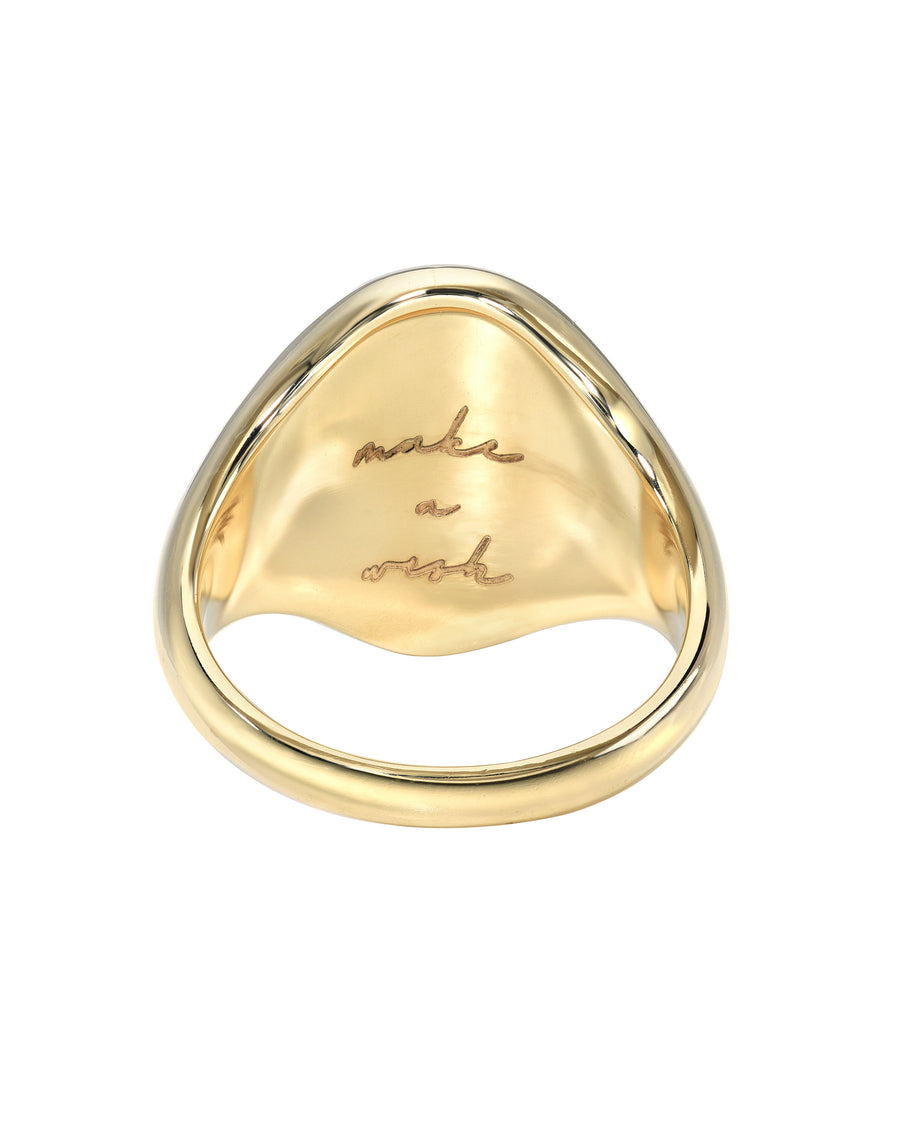 Gold Vermeil Onyx 11:11 Signet Ring