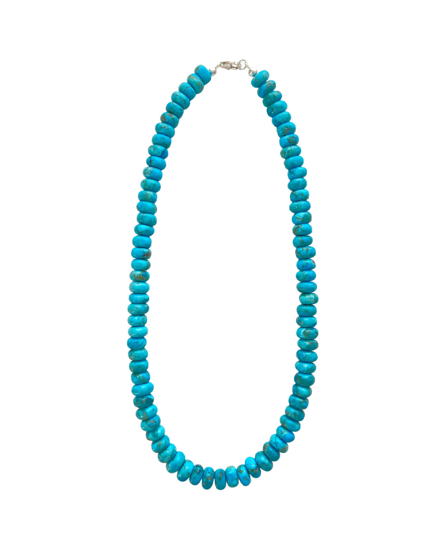 The Georgia Necklace, 8mm natural kingman turquoise collar necklace, handmade by Turquoise and Tobacco in Los Angeles, California