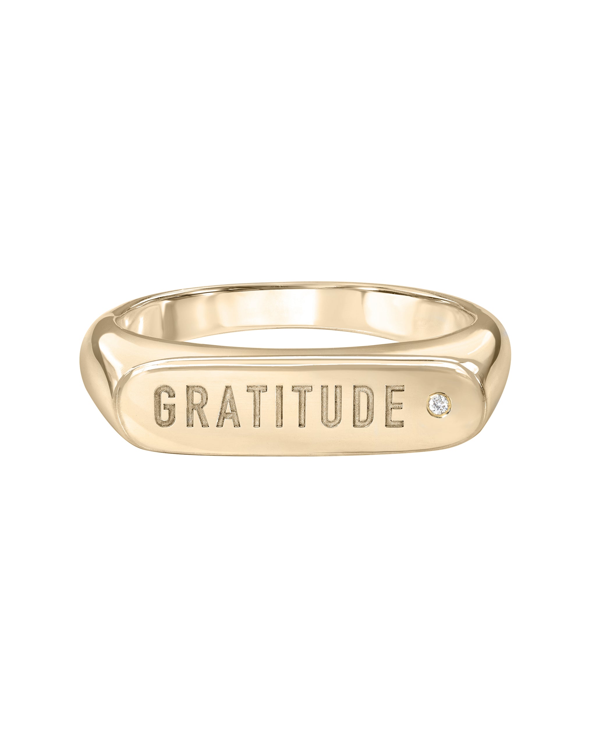 Gold Vermeil Gratitude Ring with White Topaz