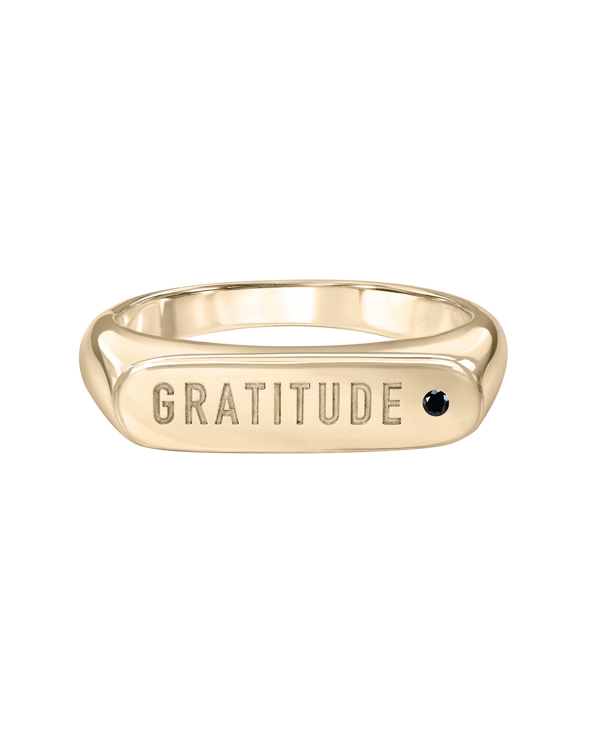Gold Vermeil Gratitude Ring with Onyx