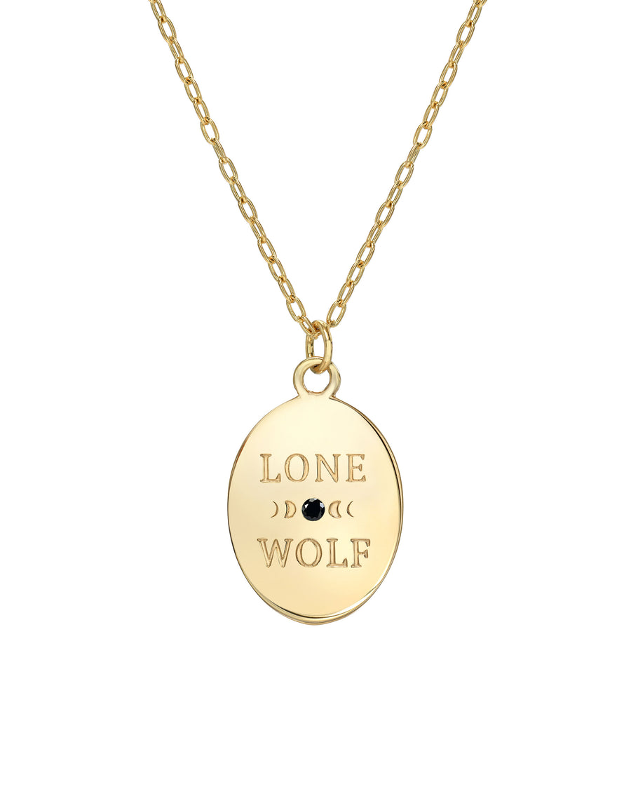 Lone Wolf Necklace, Sleeping Beauty Turquoise and 14k Gold vermeil on a 167"-18" Adjustable Chain, Handmade in Los Angeles by Turquoise and Tobacco