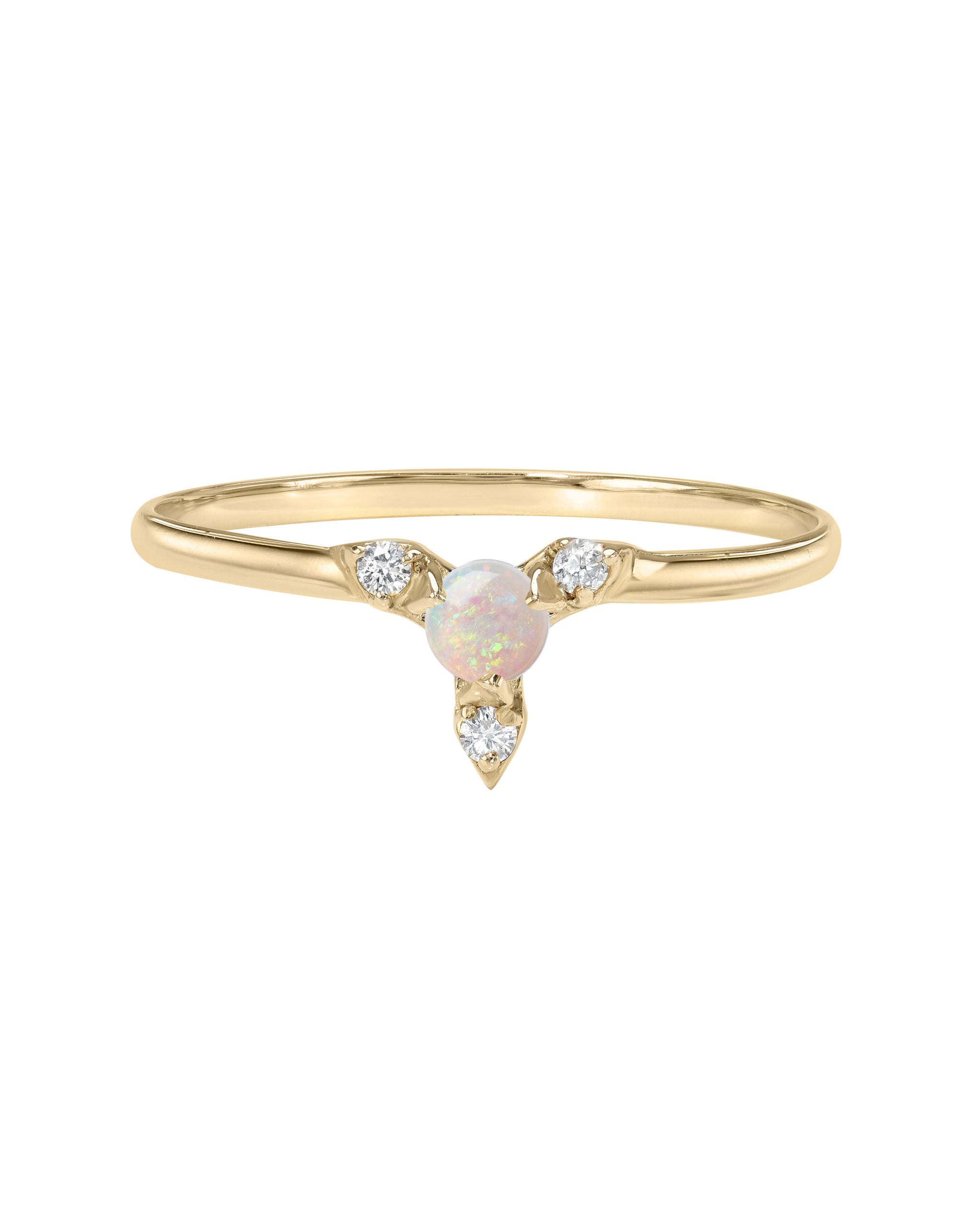 Nova Ring Opal and Diamonds, 14k gold
