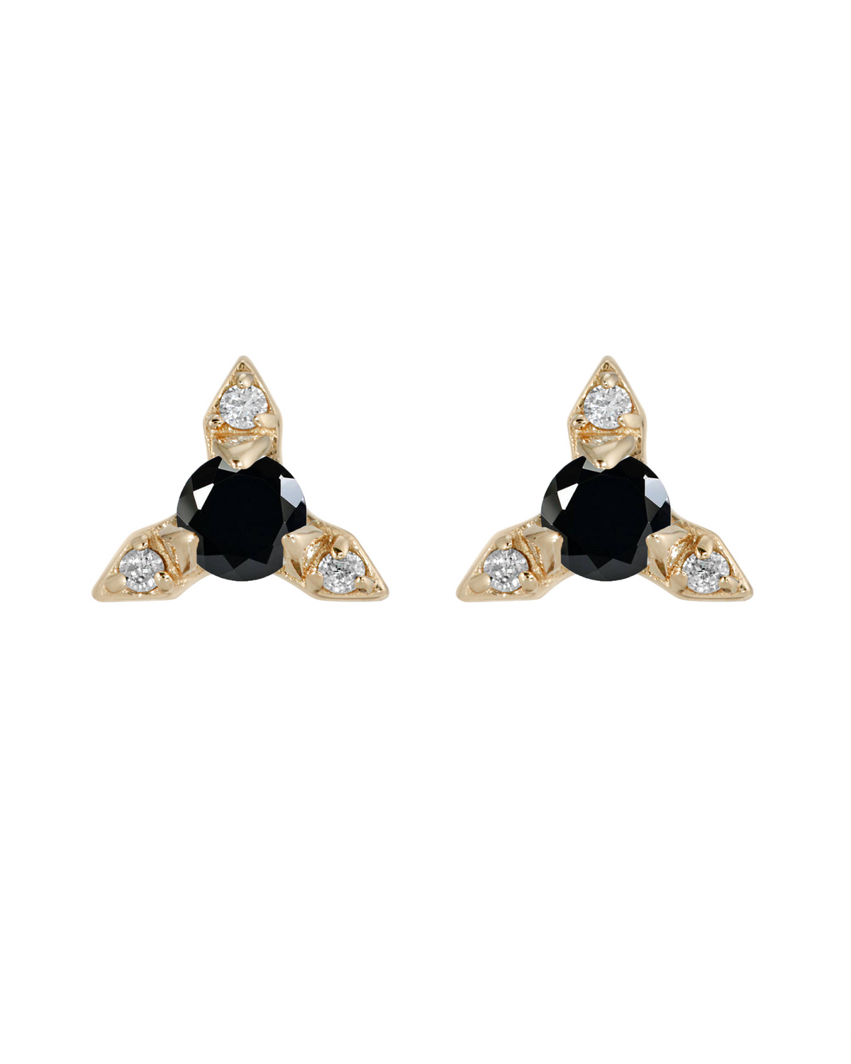 Onyx and Diamond Stud Earrings 14k gold
