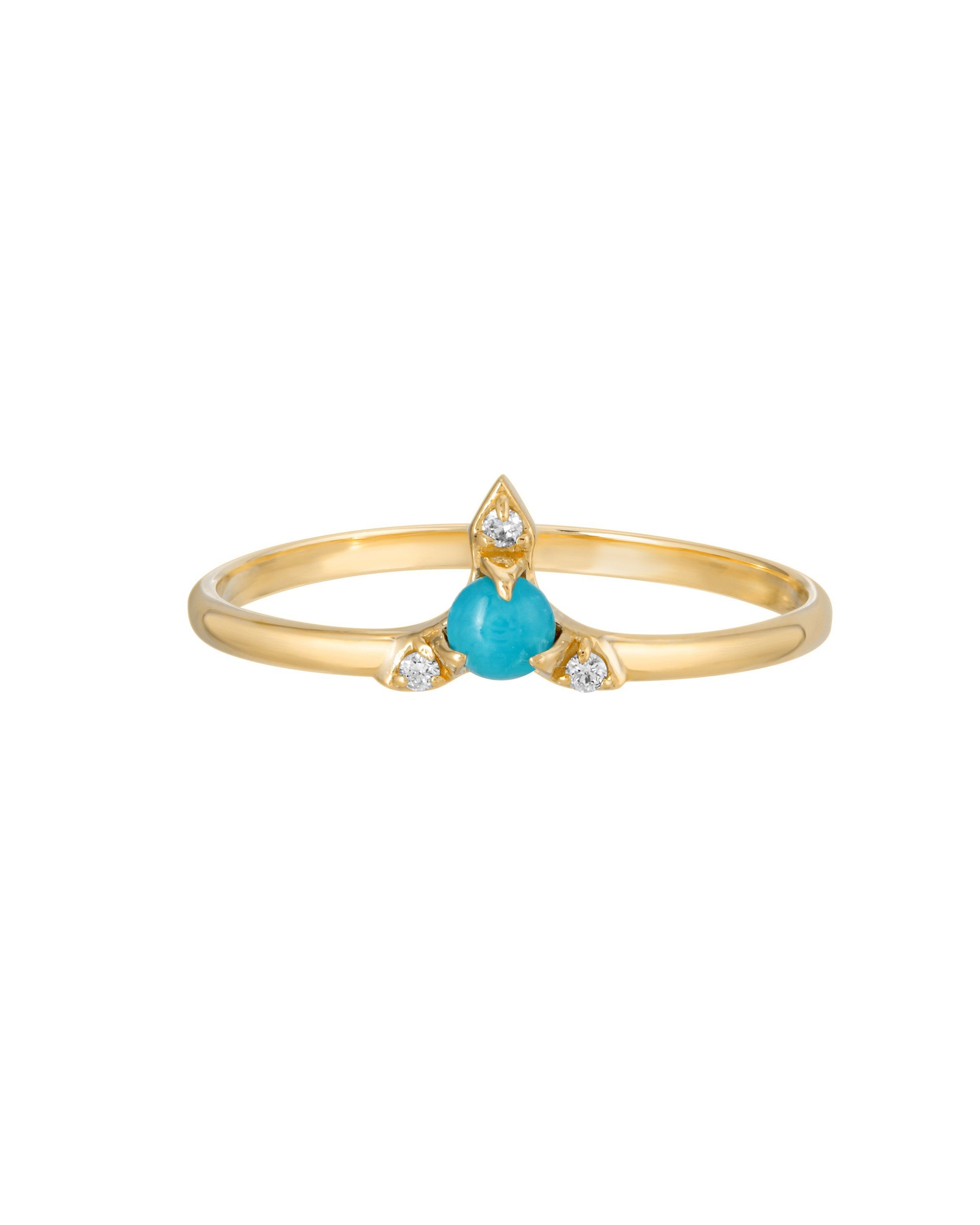 Nova Ring, Turquoise Diamonds and 14k Gold