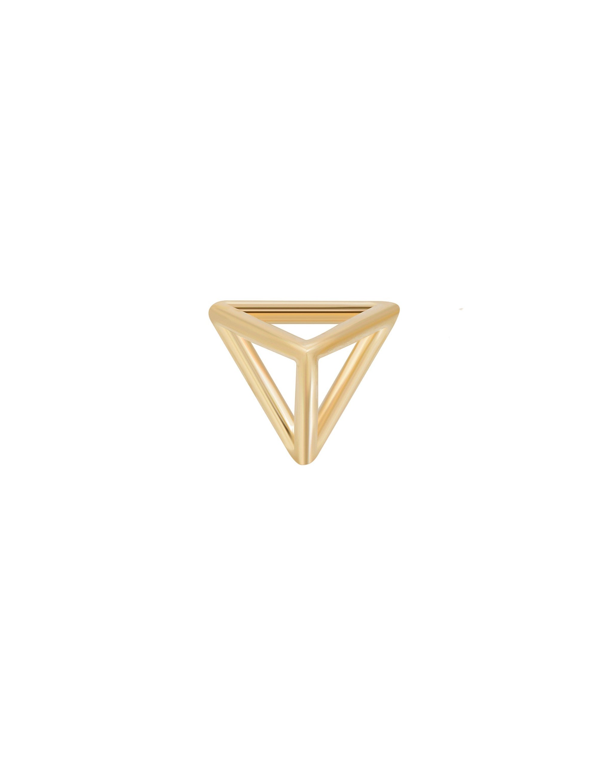 Prism Studs, Three dimensional 14k gold pyramid stud earrings, handmade by Turquoise and Tobacco